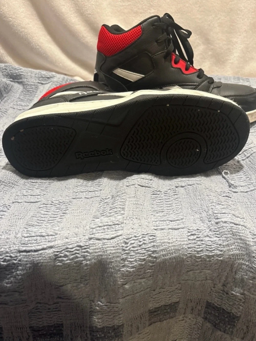 Reebok Black and Red Men's Athletic High-Top Sneakers Safety Shoes Composite Toe